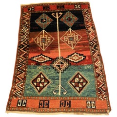 Antique Turkish Yuruk Rug of Smll Size and Charming Design, Circa 1900