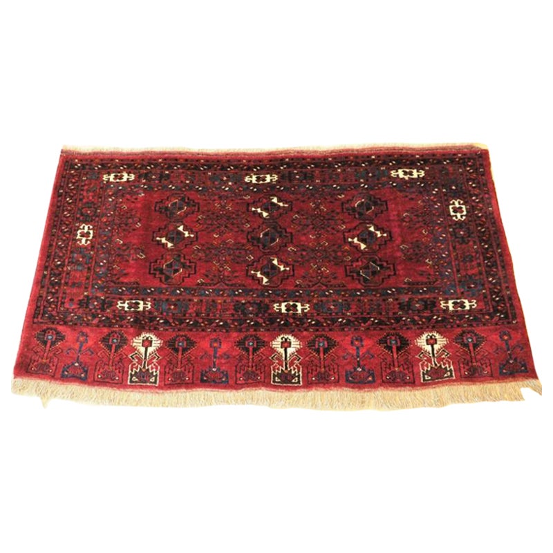 Antique Ersari Turkmen 9 Gul Chuval Probably Kizil Ayak, Circa 1900