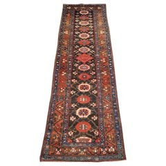 Antique Narrow Runner with Mina Khani Design Hamadan Region, Circa 1900