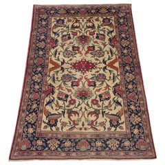 Antigua Alfombra Turca Kayseri Con Atractivo Diseño Floral, Circa 1920