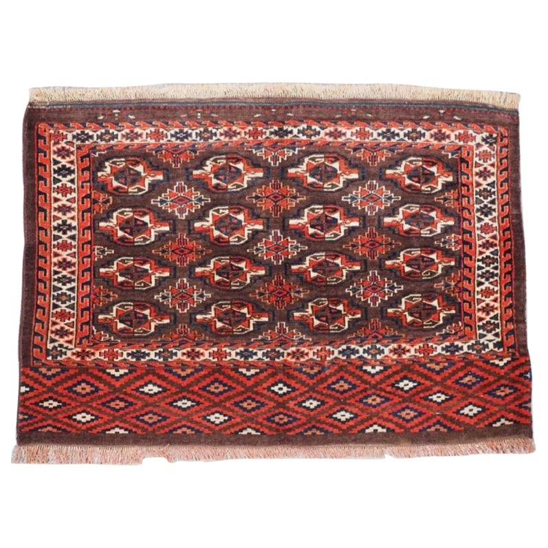 Antique Yomut Turkmen 12 Gul Chuval, Elem Design, Circa 1890