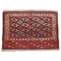 Antique Yomut Turkmen 12 Gul Chuval, Elem Design, Circa 1890