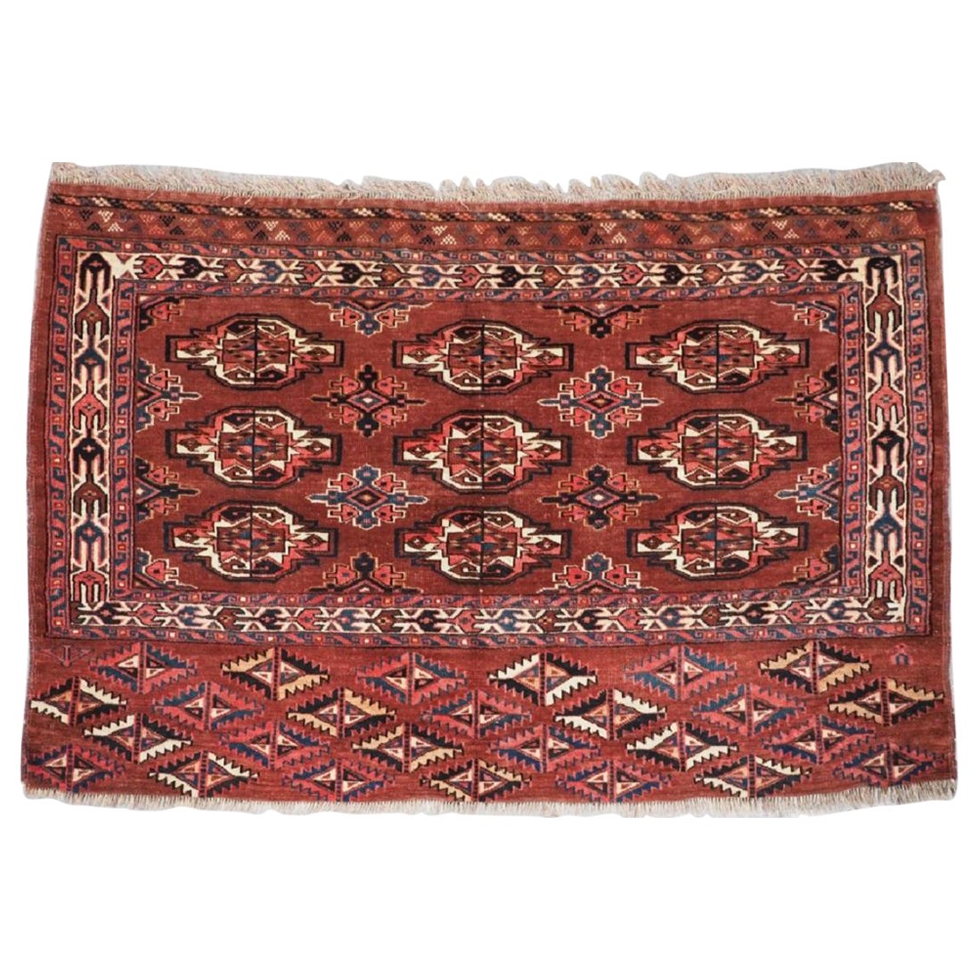 Antique Yomut Turkmen 9 Gul Chuval, Circa 1900