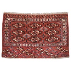 Antique Yomut Turkmen 9 Gul Chuval, Circa 1900