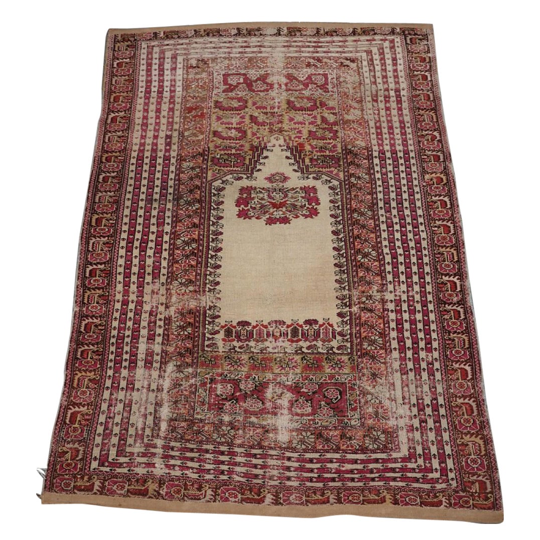 Antique Turkish Ghiordes Prayer Rug Of Classic Design, Circa 1800