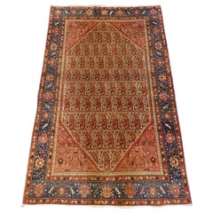 Antiker persischer Sarouk-Teppich aus Sarouk mit Boteh-Design, weiche Farben, um 1900-20