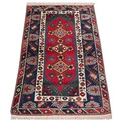 Old Turkish Dosemealti Rug With Three Medallion Design, Circa 1960
