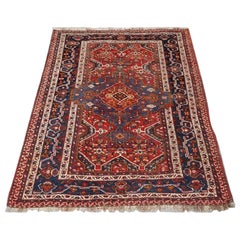Antique Khamseh Tribal Rug, Interesting Medallion Design, Circa 1900