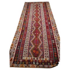 Antique Turkish Kayseri 2 Part Kilim Of Large Size, Circa 1920
