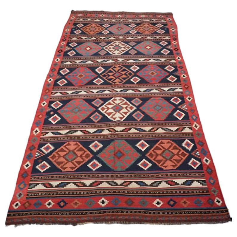 Antique Shahsavan Or South Caucasian Kilim With Soft Colours, Circa 1900