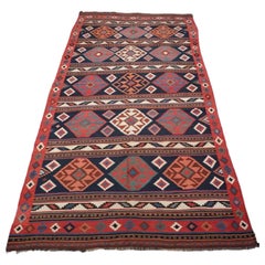 Antique Shahsavan Or South Caucasian Kilim With Soft Colours, Circa 1900