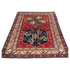 Hand Knotted Afghan Cloud Band Kazak Design Rug, About 10 Years Old