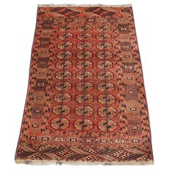 Antiker Tekke Turkmen 'Dip Khali' Teppich, weicher, warmer, roter Farbton, um 1900