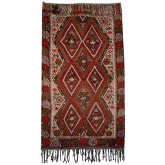 Kilim turco antiguo de Fethiye, diseño y color clásicos, circa 1940
