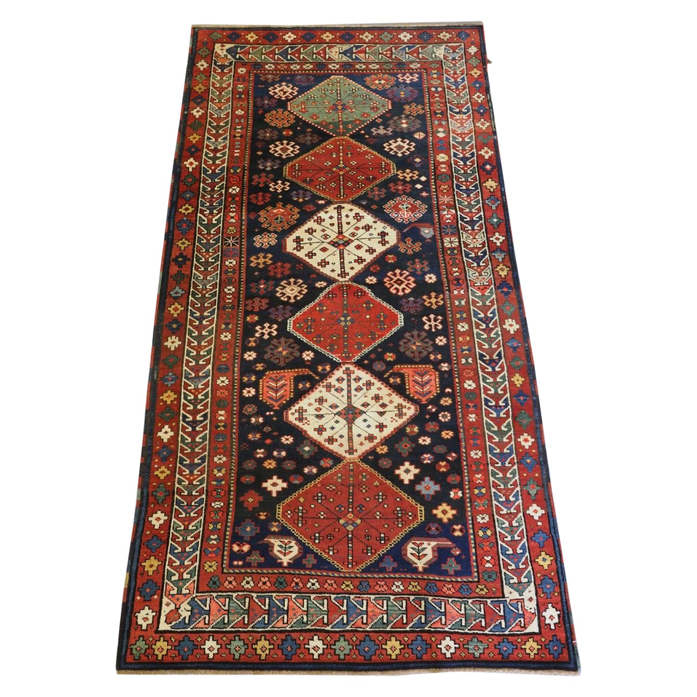 Antique Caucasian Shirvan Baku Khila Long Rug, Circa 1900