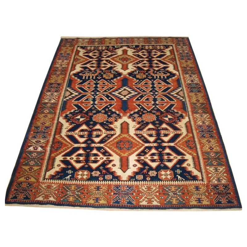 Old Caucasian Shirvan Rug w/ Scarce Design, About 30 Years Old