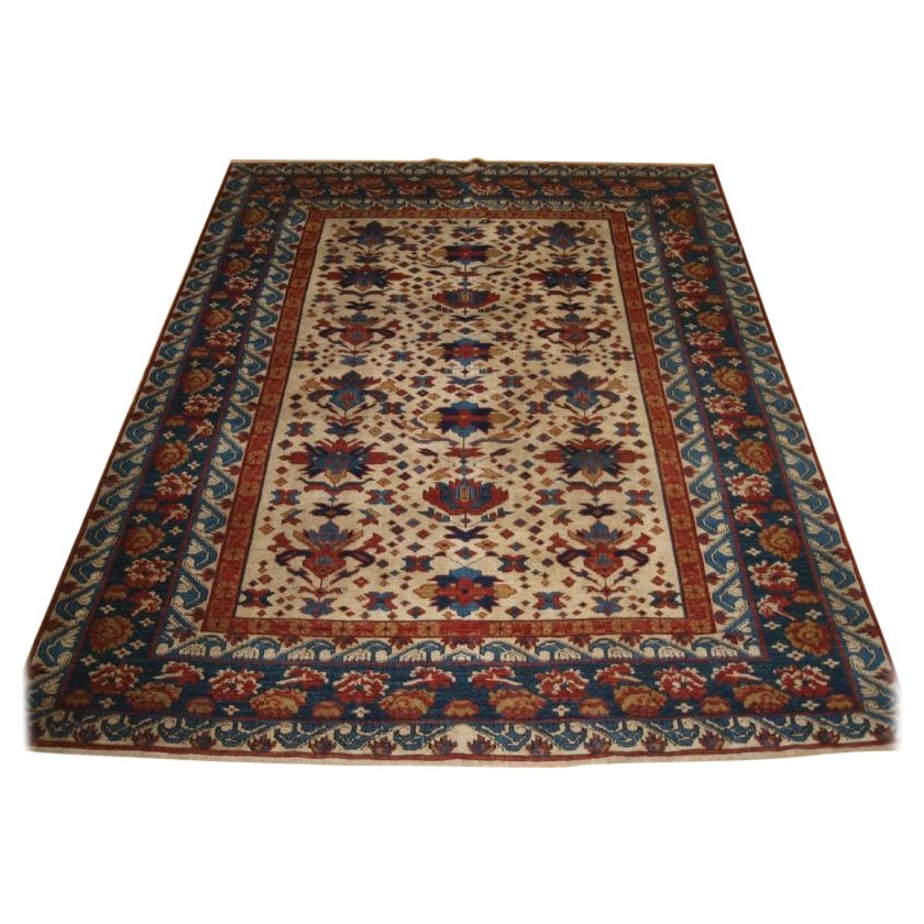 Tapis Shirvan du Caucase vieux de 30 ans avec motif de palmettes de Seichur