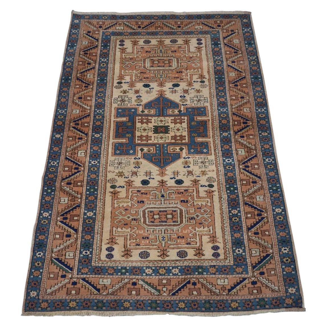 Old Turkish Kars Rug With Caucasian Kazak Design, About 50 Years Old