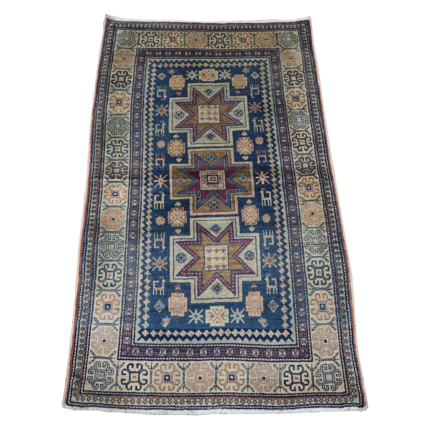 Tapis Erivan arménien caucasien ancien avec motif d'étoiles, vers 1900