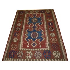 Antique Turkish Konya Region Obruk Small Size Kilim, Circa 1900, (1 Of A Pair) 2