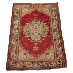 Antique Turkish Milas Rug, Large Medallion Design, Circa 1900