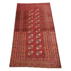 Old Afghan Village Rug With Turkmen Design, Circa 1920