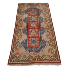 Old Turkish Milas Rug Of Traditional Small Medallion Design, Circa 1960