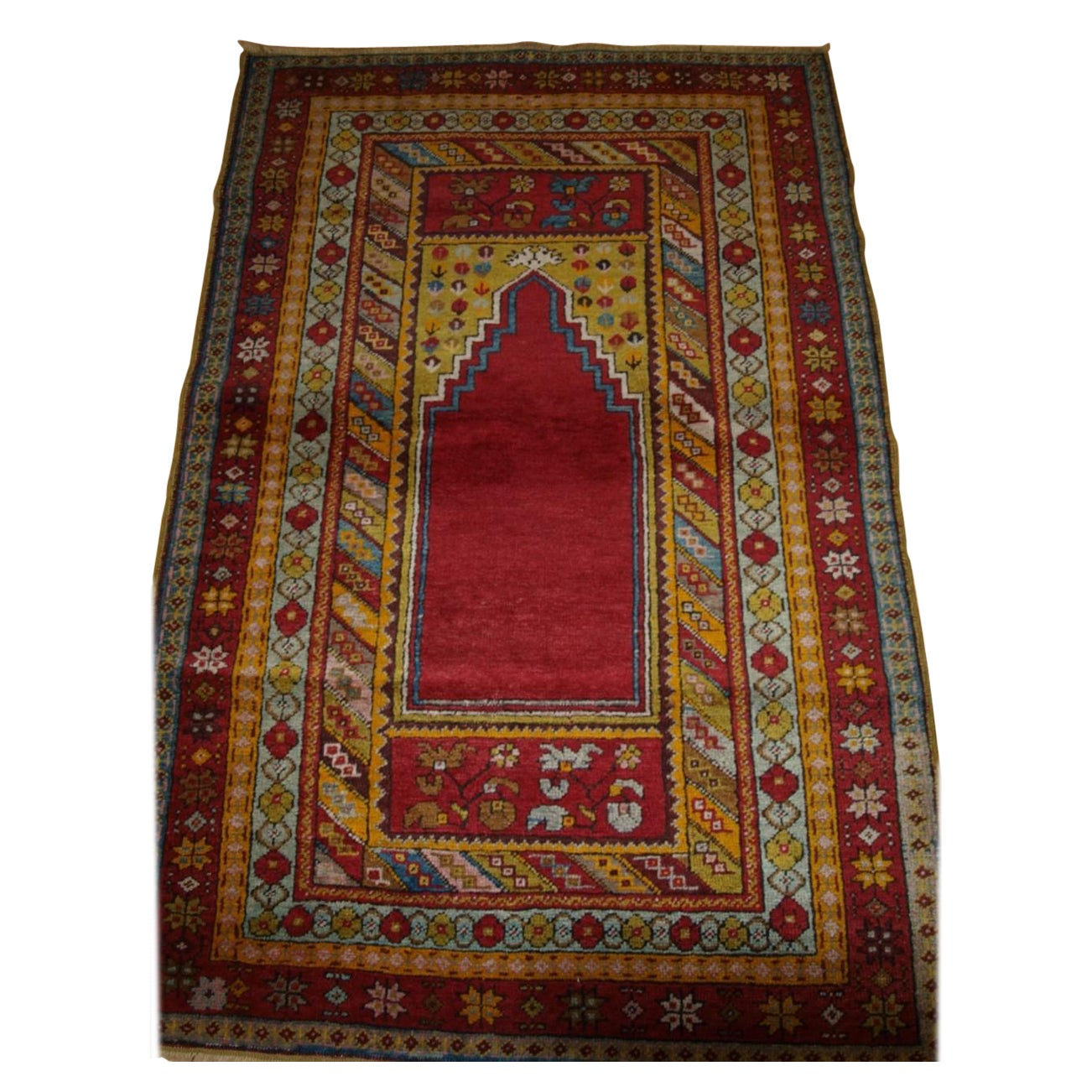 Antique Turkish Kirsehir Village Prayer Rug Of Traditional Design, Circa 1920