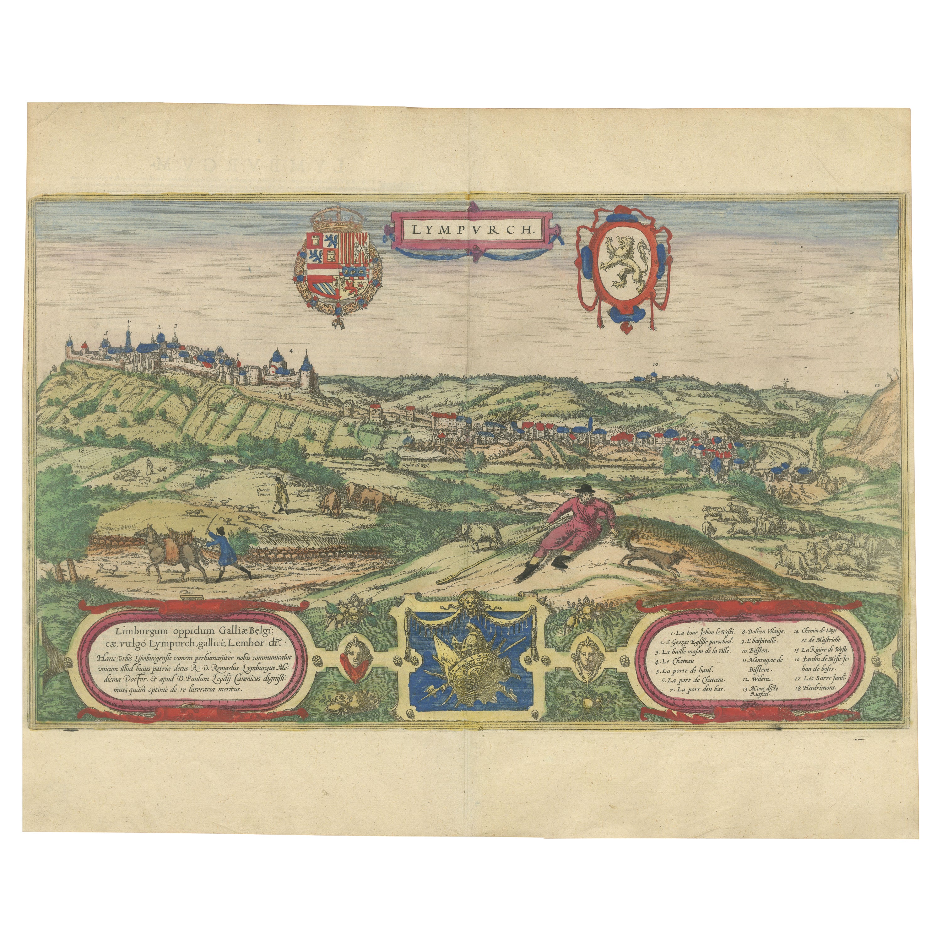 Limburger Stadtlandschaft 1580: Historische Kupferstich von Braun und Hogenberg