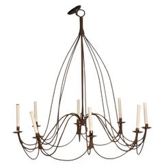 Large Rustic French Provincial Eight-Light Chandelier 6