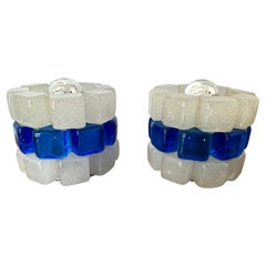 Pair of Round Bubble Glass Lamps by Poliarte, Italy, 1970s