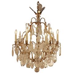 Fabulous French Crystal and Bronze Chandelier by Baccarat