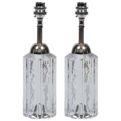 Refined Small Pair of Baccarat Lamps