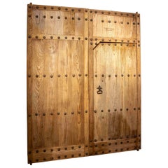 Elm Entrance Door in its Natural Colour with Iron Nails