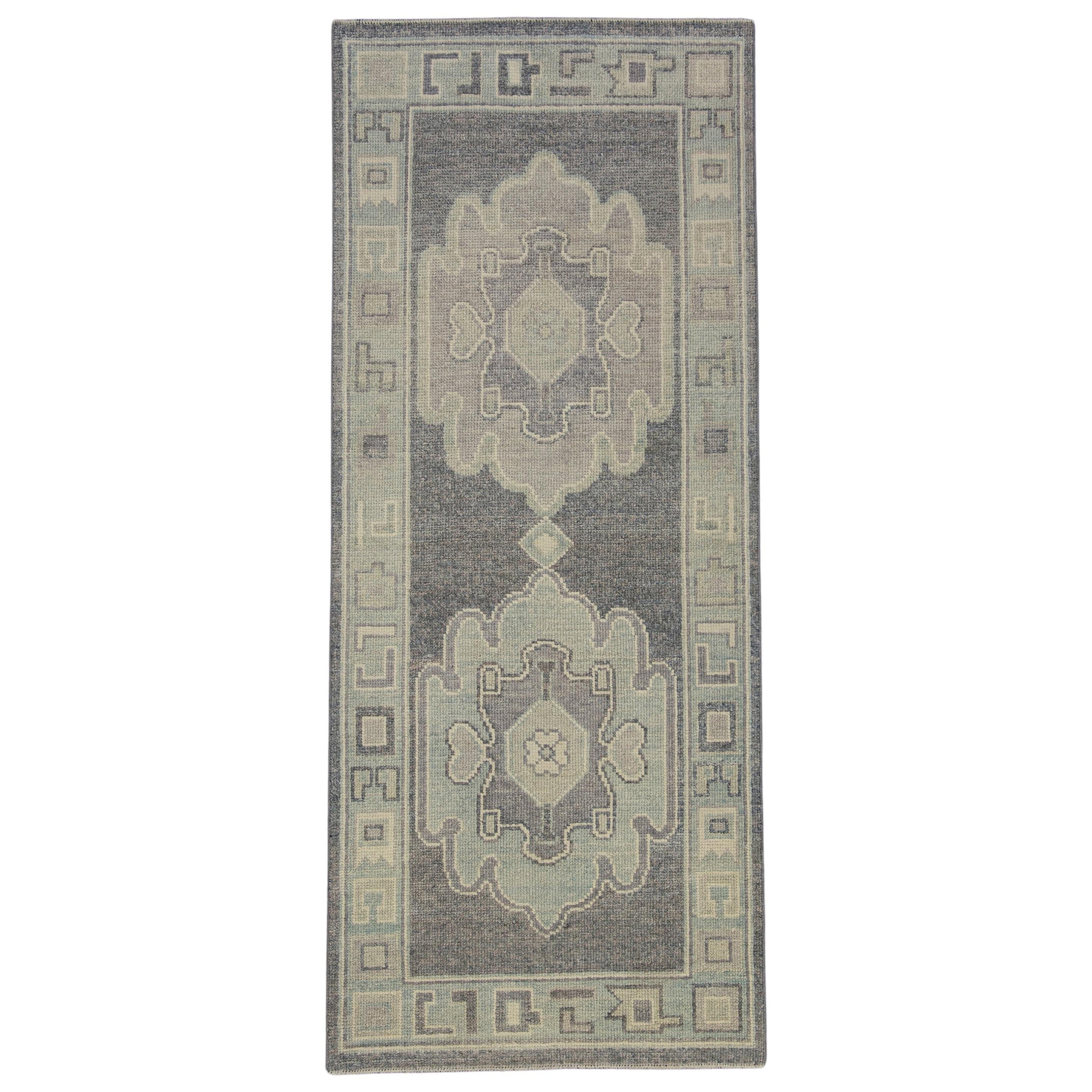Turkish Oushak Rug Oriental Handmade 2'9" x 6'8" #12115 For Sale