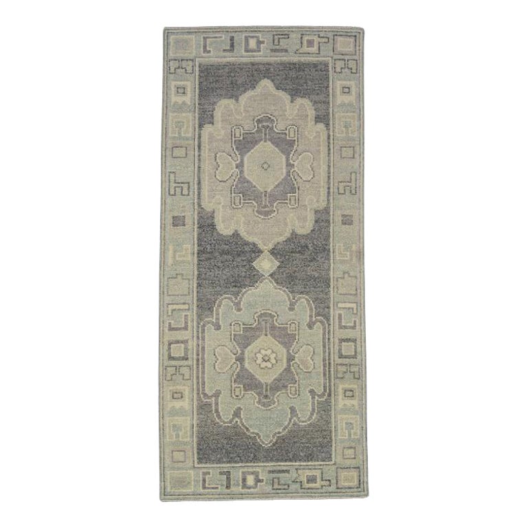 Tapis turc Oushak oriental fait à la main 2'8" x 6'3" n°12122
