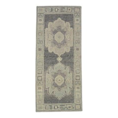 Tapis turc Oushak oriental fait à la main 2'8" x 6'3" n°12122
