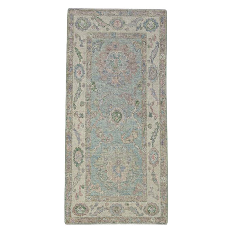Turkish Oushak Rug Oriental Handmade 2'10" x 6' #12038