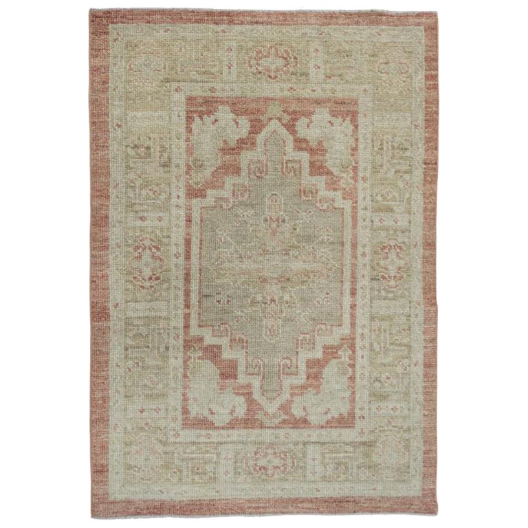 Turkish Oushak Rug Oriental Handmade 2'10" x 4'2" #2162 For Sale