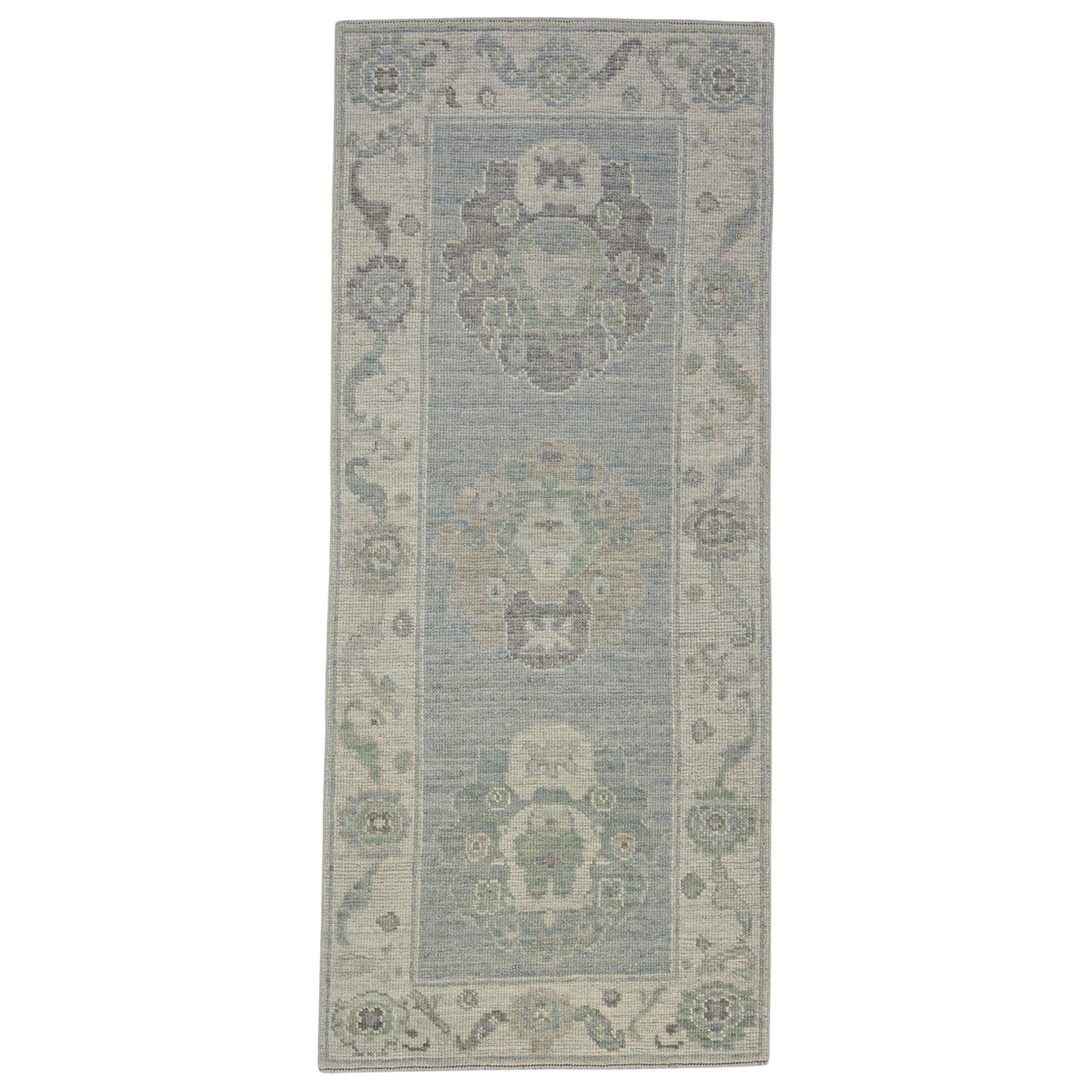 Tapis turc Oushak oriental fait à la main 2'9" x 6'5" n° 11648