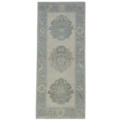 Turkish Oushak Rug Oriental Handmade 2'6" x 6'1" #11635