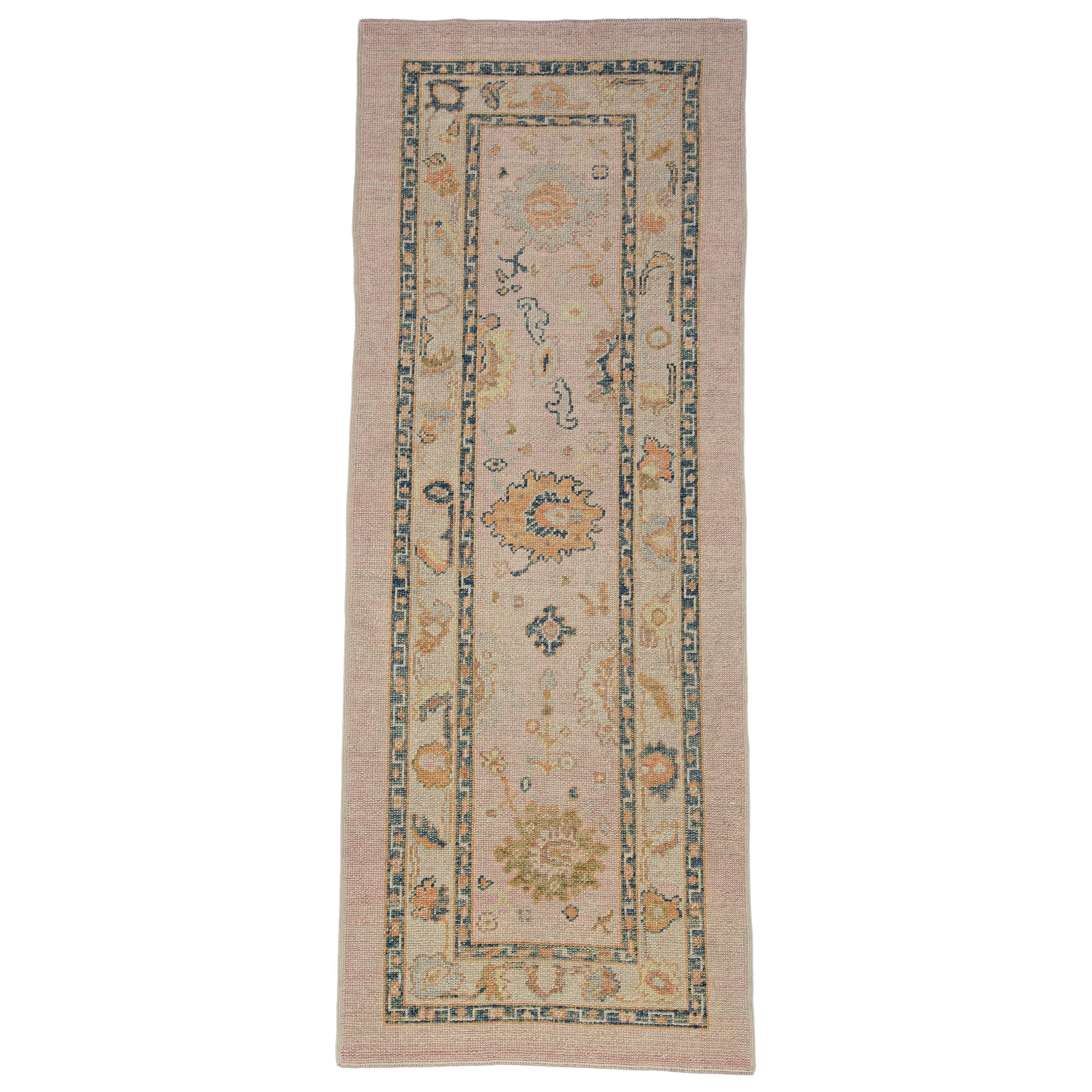 Turkish Oushak Rug Oriental Handmade 3'1" x 8' #2185