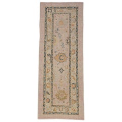 Turkish Oushak Rug Oriental Handmade 3'1" x 8' #2185