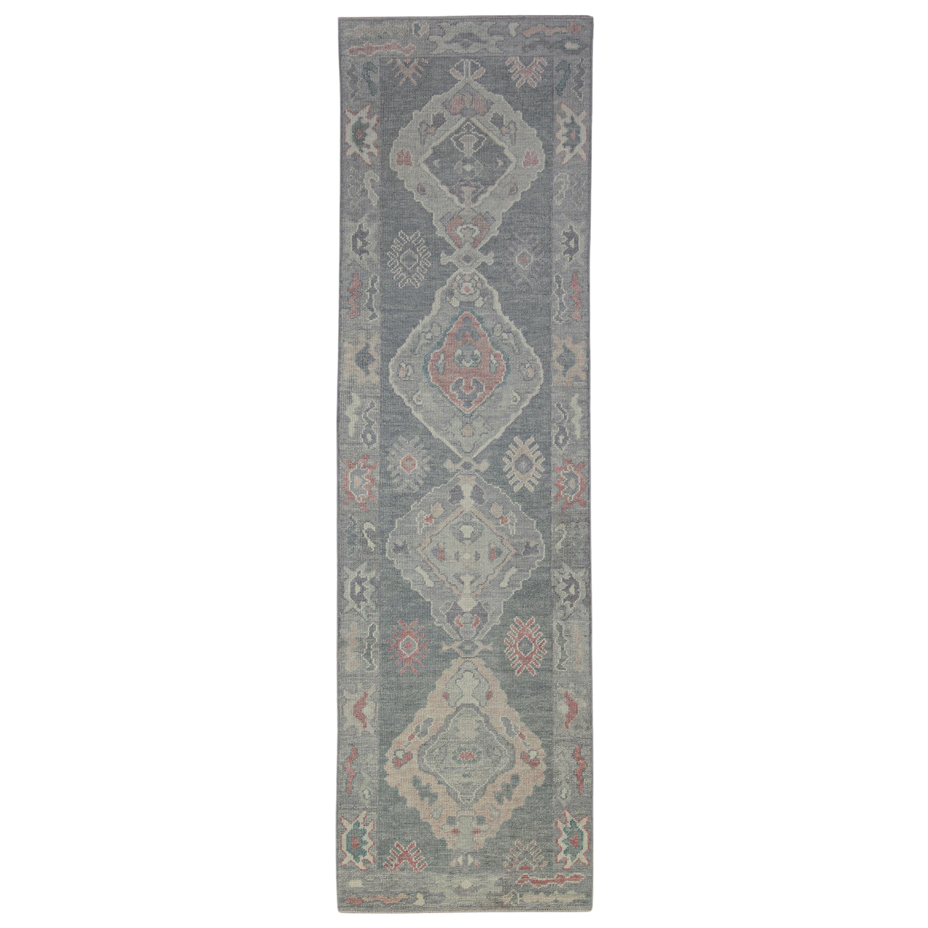 Turkish Oushak Rug Oriental Handmade 2'10" x 10' #12180
