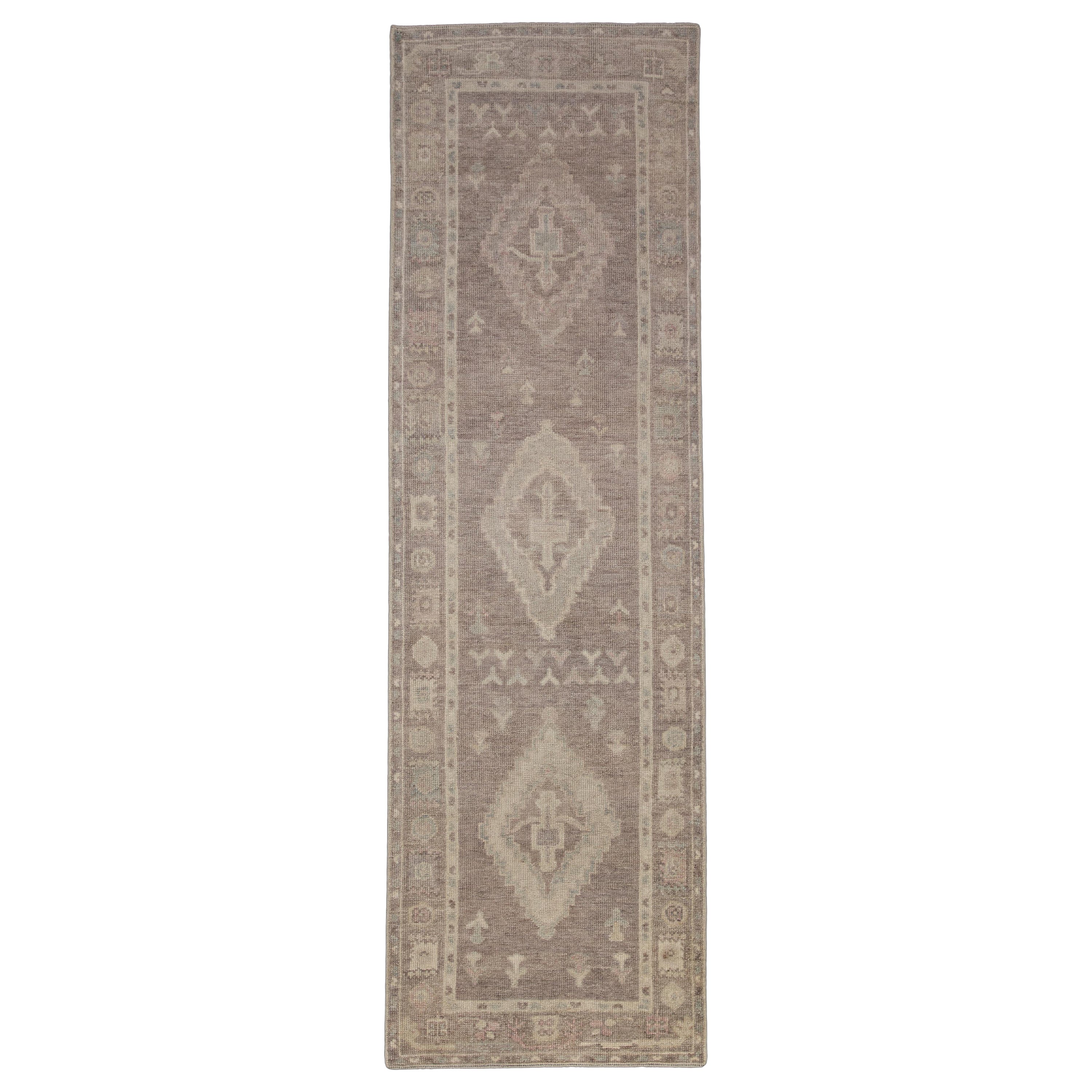 Türkischer Oushak-Teppich Orientalisch Handgefertigt 3' x 9'10" #12171