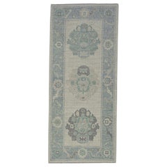 Turkish Oushak Rug Oriental Handmade 2'8" x 6'4" #11626
