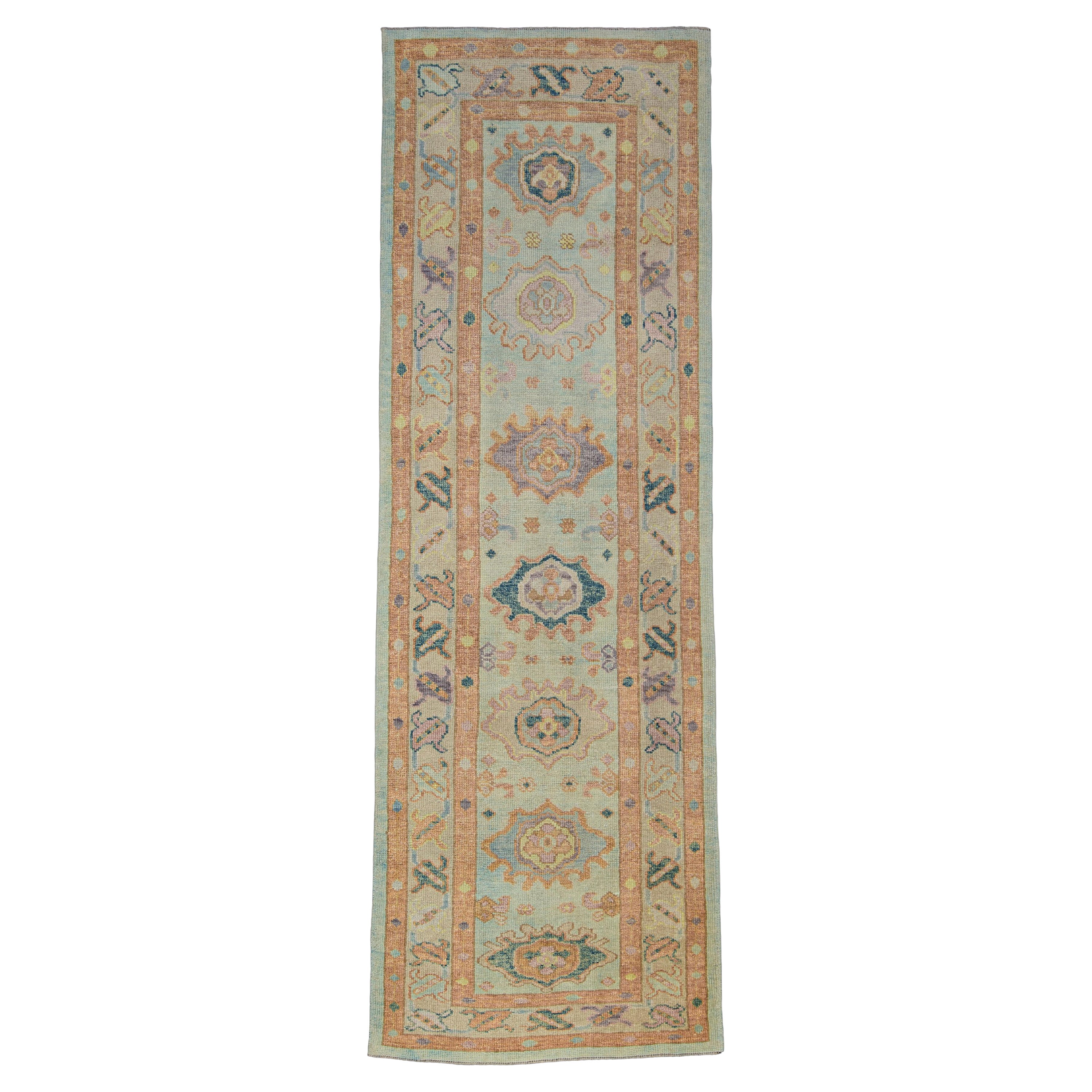 Turkish Oushak Rug Oriental Handmade 3'1" x 9'6" #2194