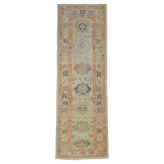 Tappeto Oushak turco orientale fatto a mano 3'1" x 9'6" #2194