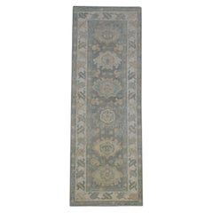 Tappeto Oushak turco orientale fatto a mano 3' x 8'3" #12055