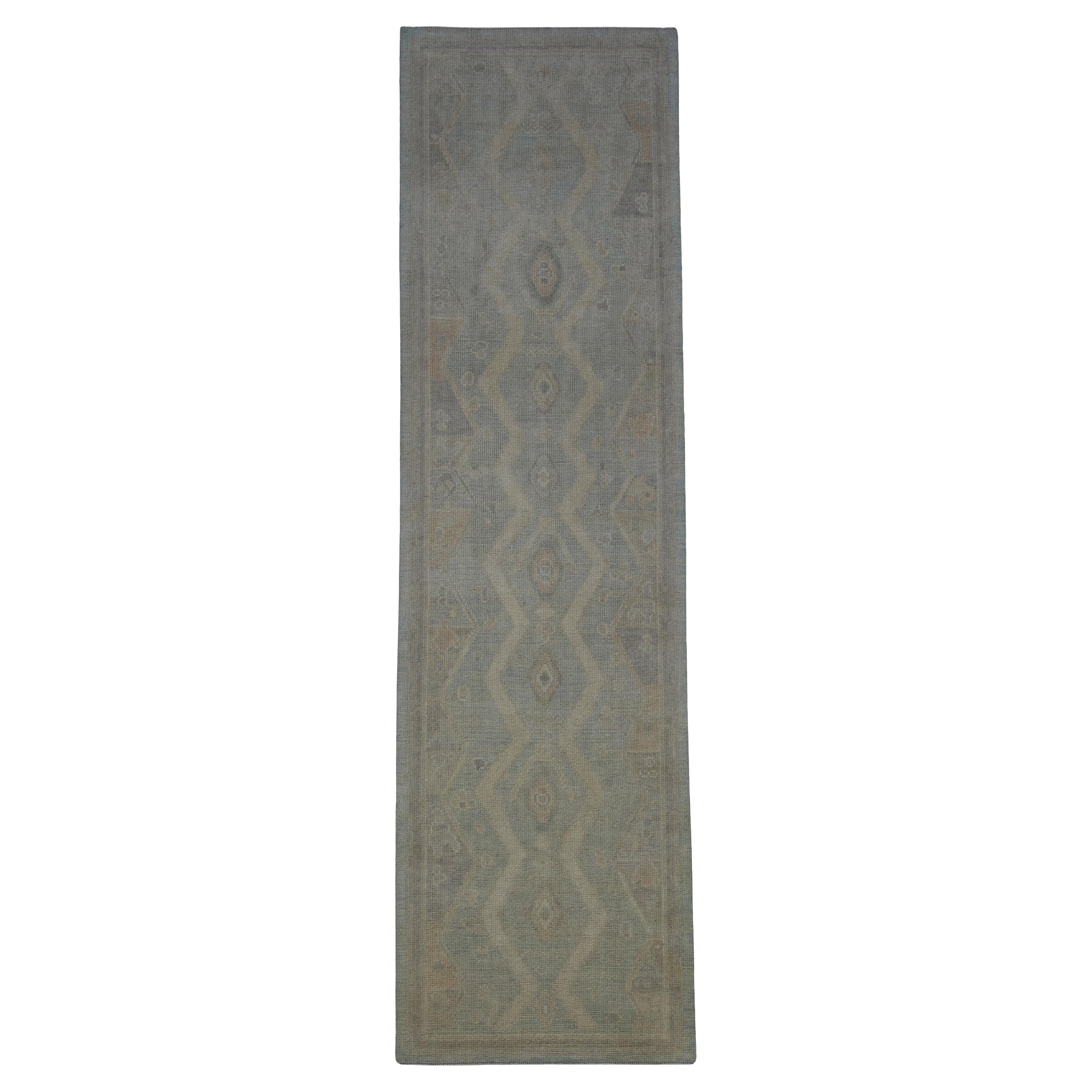 Turkish Oushak Rug Oriental Handmade 2'9" x 9'7" #12106